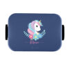 Süßes Einhorn mit Blumenkranz mit Wunschnamen - Mepal Lunchbox mit Bento Einsatz Take a Break midi
