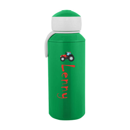 Cooler Roter Trecker mit Wunschname - Mepal Campus Wasserflasche Pop-up