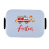 Süßes Feuerwehrmann Motiv mit Wunschnamen und Feuerwehrauto - Mepal Lunchbox mit Bento Einsatz Take a Break midi