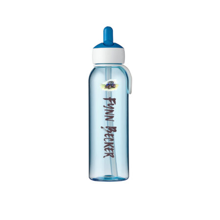 Cooler blauer Trecker mit Wunschname - Personalisierte Wasserflasche Campus Flip-Up