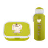 Niedliches Bohamian Elefanten Design mit Wunschname | Pausenset Campus | Trinkflasche Pop-up und Brotdose