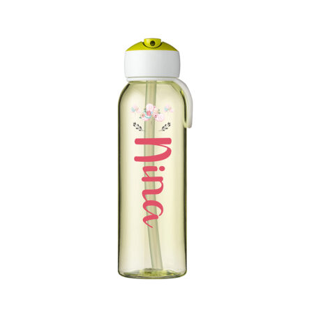 Niedliches Luftballon Motiv mit Wunschname - Wasserflasche Campus Flip-Up