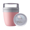 Luftballon Motiv mit Blumen und Schmetterling und Wunschname - Lunchpot Ellipse mini