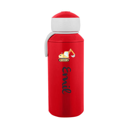 Niedliches Bagger Motiv mit Wunschname - Mepal Campus Wasserflasche Pop-up