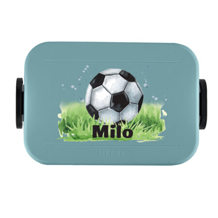 Cooles Fußball Motiv mit Wunschnamen - Mepal Lunchbox mit Bento Einsatz Take a Break midi