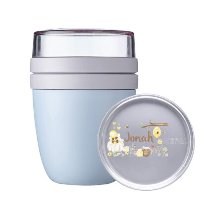 Niedliches Bienen Design mit Wunschnamen - Personalisierter Großer Mepal Lunchpot Ellipse