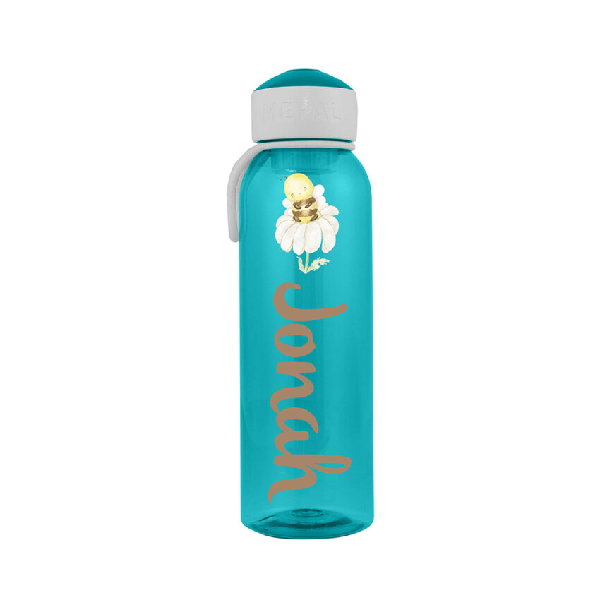 Niedliches Bienen Design mit Wunschnamen - Personalisierte Mepal Campus Wasserflasche Pop-up