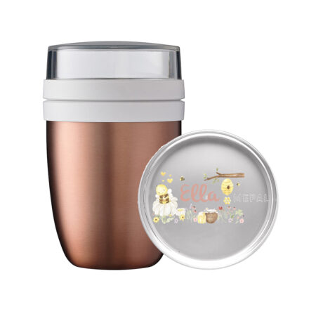 Niedliches Bienen Design mit Wunschnamen - Thermo Lunchpot Ellipse