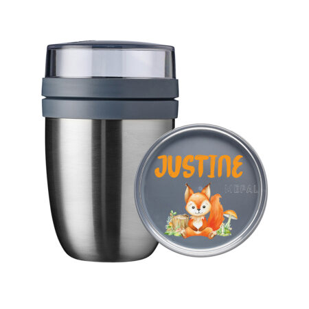 Niedlicher Fuchs im Wald mit Wunschnamen - Thermo Lunchpot Ellipse